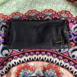 Roxy Black Denim Kiss-Lock Wallet Multi-pocket